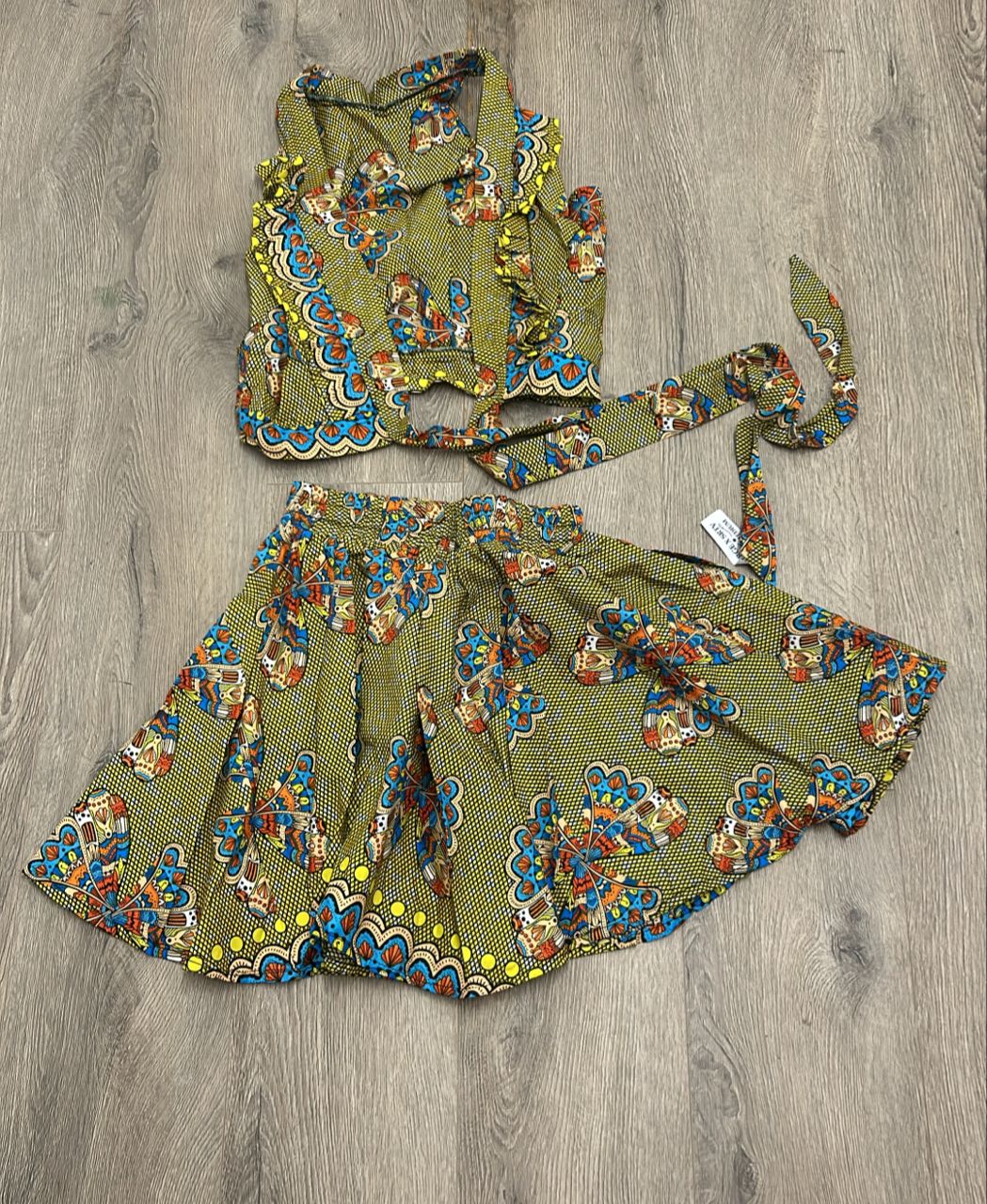 Elegant Ankara Two Piece, Skirt & Crop Top